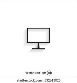 Monitor icon, vector illustration. Flat design style