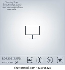 Monitor icon, vector illustration. Flat design style