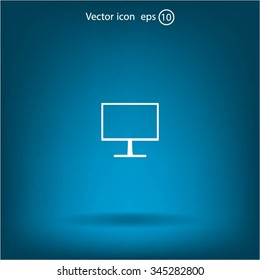 Monitor icon, vector illustration. Flat design style
