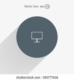 Monitor icon, vector illustration. Flat design style