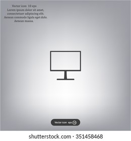 Monitor icon, vector illustration. Flat design style