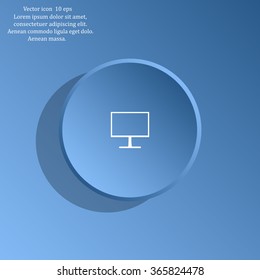 Monitor icon, vector illustration. Flat design style