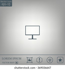 Monitor icon, vector illustration. Flat design style