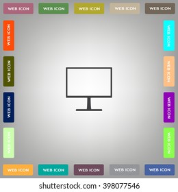 Monitor icon, vector illustration. Flat design style