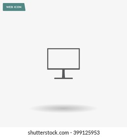 Monitor icon, vector illustration. Flat design style