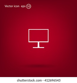 Monitor icon, vector illustration. Flat design style