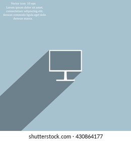 Monitor icon, vector illustration. Flat design style
