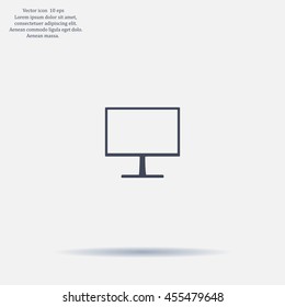 Monitor icon, vector illustration. Flat design style