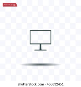 Monitor icon, vector illustration. Flat design style
