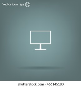 Monitor icon, vector illustration. Flat design style