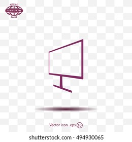 Monitor icon, vector illustration. Flat design style