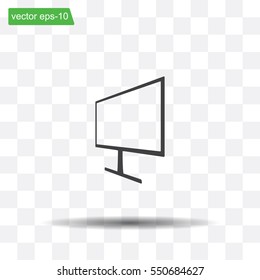 Monitor icon, vector illustration. Flat design style