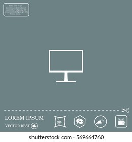 Monitor icon, vector illustration. Flat design style