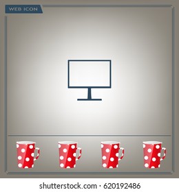 Monitor icon, vector illustration. Flat design style