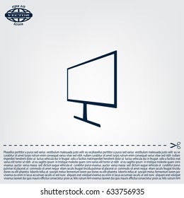 Monitor icon, vector illustration. Flat design style