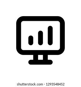 Monitor Icon Vector Illustration in Line Style for Any Purpose