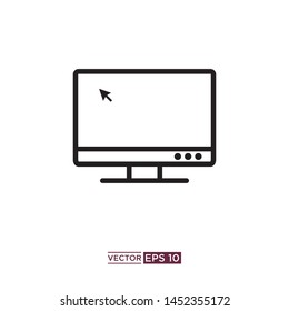 monitor icon vector illustration logo design