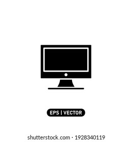 Monitor icon vector illustration logo template for many purpose. Isolated on white background.