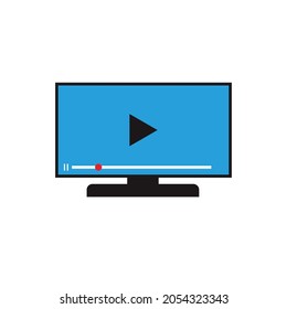 monitor icon vector illustration is playing