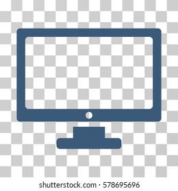 Monitor icon. Vector illustration style is flat iconic symbol, blue color, transparent background. Designed for web and software interfaces.