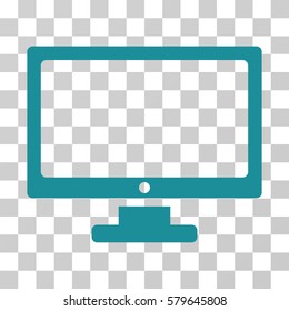 Monitor icon. Vector illustration style is flat iconic symbol, soft blue color, transparent background. Designed for web and software interfaces.