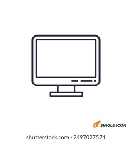 Vektorgrafik des Monitorsymbols. Monitorsymbol einzeln auf weißem Hintergrund