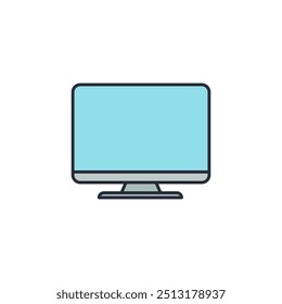 Ilustración vectorial del icono del monitor. Símbolo del monitor aislado en el fondo blanco