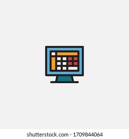 monitor icon vector illustrator sign