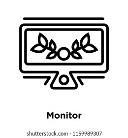 Monitor icon vector isolated on white background, Monitor transparent sign , line or linear sign, element design in outline style