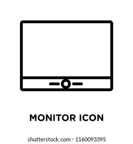Monitor icon vector isolated on white background, Monitor transparent sign , line and outline elements in linear style