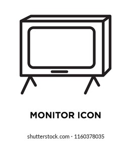 Monitor icon vector isolated on white background, Monitor transparent sign , linear symbol and stroke design elements in outline style