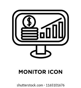 Monitor icon vector isolated on white background, Monitor transparent sign