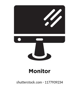 Monitor icon vector isolated on white background, logo concept of Monitor sign on transparent background, filled black symbol
