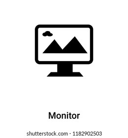 Monitor icon vector isolated on white background, logo concept of Monitor sign on transparent background, filled black symbol
