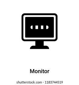 Monitor icon vector isolated on white background, logo concept of Monitor sign on transparent background, filled black symbol