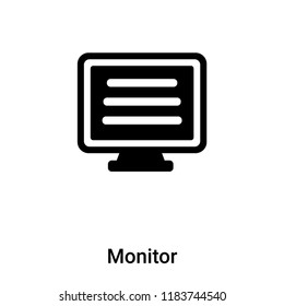 Monitor icon vector isolated on white background, logo concept of Monitor sign on transparent background, filled black symbol