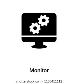 Monitor icon vector isolated on white background, logo concept of Monitor sign on transparent background, filled black symbol