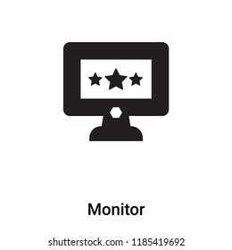 Monitor icon vector isolated on white background, logo concept of Monitor sign on transparent background, filled black symbol