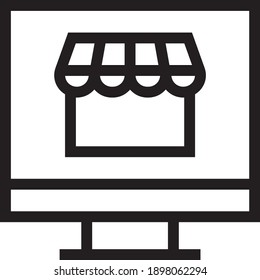 monitor icon vector on white background