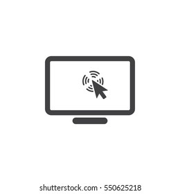 Monitor icon vector on the white background