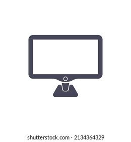 monitor icon vector. Personal Computer monitor silhouette. simple flat shape