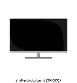 Monitor icon vector. Realistic gaming monitor mockup image. LED monitor with black screen. TV image vector. Widescreen display vector.