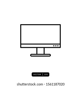 Monitor Icon Vector - Sign or Symbol