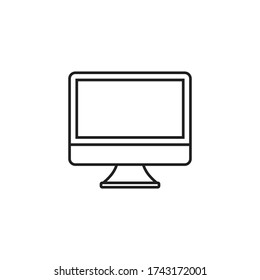 símbolo del vector del icono de monitor aislado