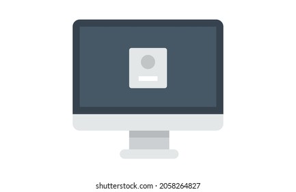 Símbolo de símbolo vectorial y símbolo de monitor aislado en fondo blanco, concepto de logotipo Monitor