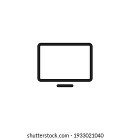 Monitor Icon Vector. Simple Computer Sign