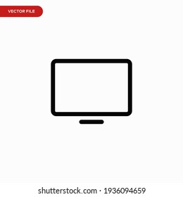 Monitor icon vector. Simple computer sign