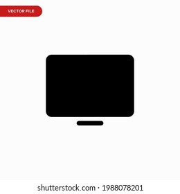 Monitor icon vector. Simple computer monitor sign