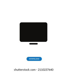 Monitor icon vector. Simple computer monitor sign