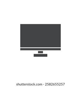 monitor icon vector symbol black and white